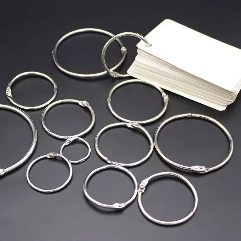 12PCS Metal Ring Binder Book Ring Photo Album Binding Ring for DIY Office Book Paper Open Loop Clasp Binding Supplies 20-30mm