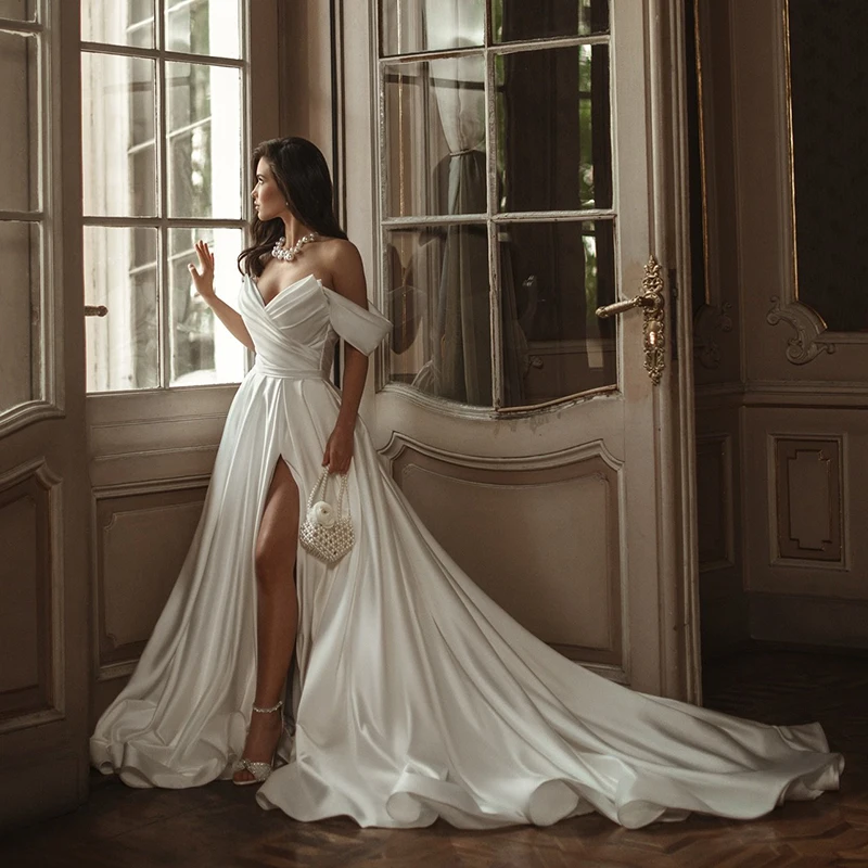 Eightree elegante A-Line vestidos de novia Sweetheart Sweep Train vestido de novia largo sin espalda 2026 vestido de fiesta de boda personalizado