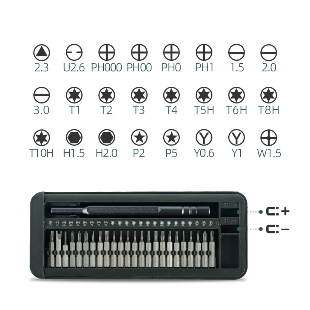 25 in 1 Magnetic Screwdriver Set with 24 Bits for Repairing Electronics Mobile Phones Watches and Eyeglasses Multifunctional