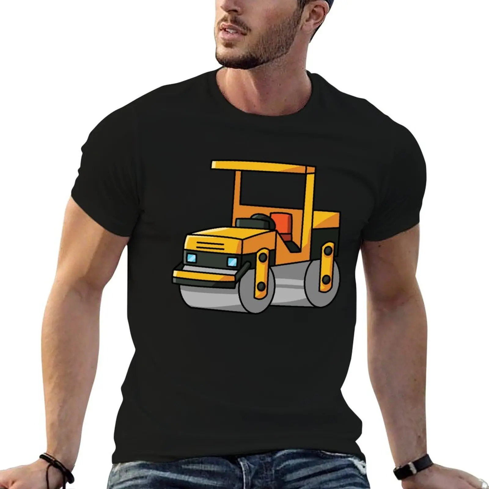 Camiseta masculina com estampa de máquina de construção, camiseta engraçada para trabalhadores da construção civil, camiseta gráfica para homens