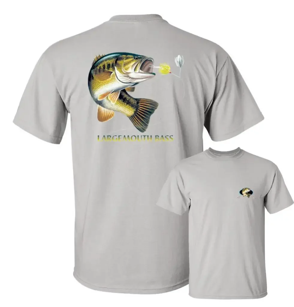 Bass Chasing Lure. - Funny Fishing Largemouth Bass Angler Gift T Shirt. New 100% Cotton Short Sleeve O-Neck Casual T-shirt