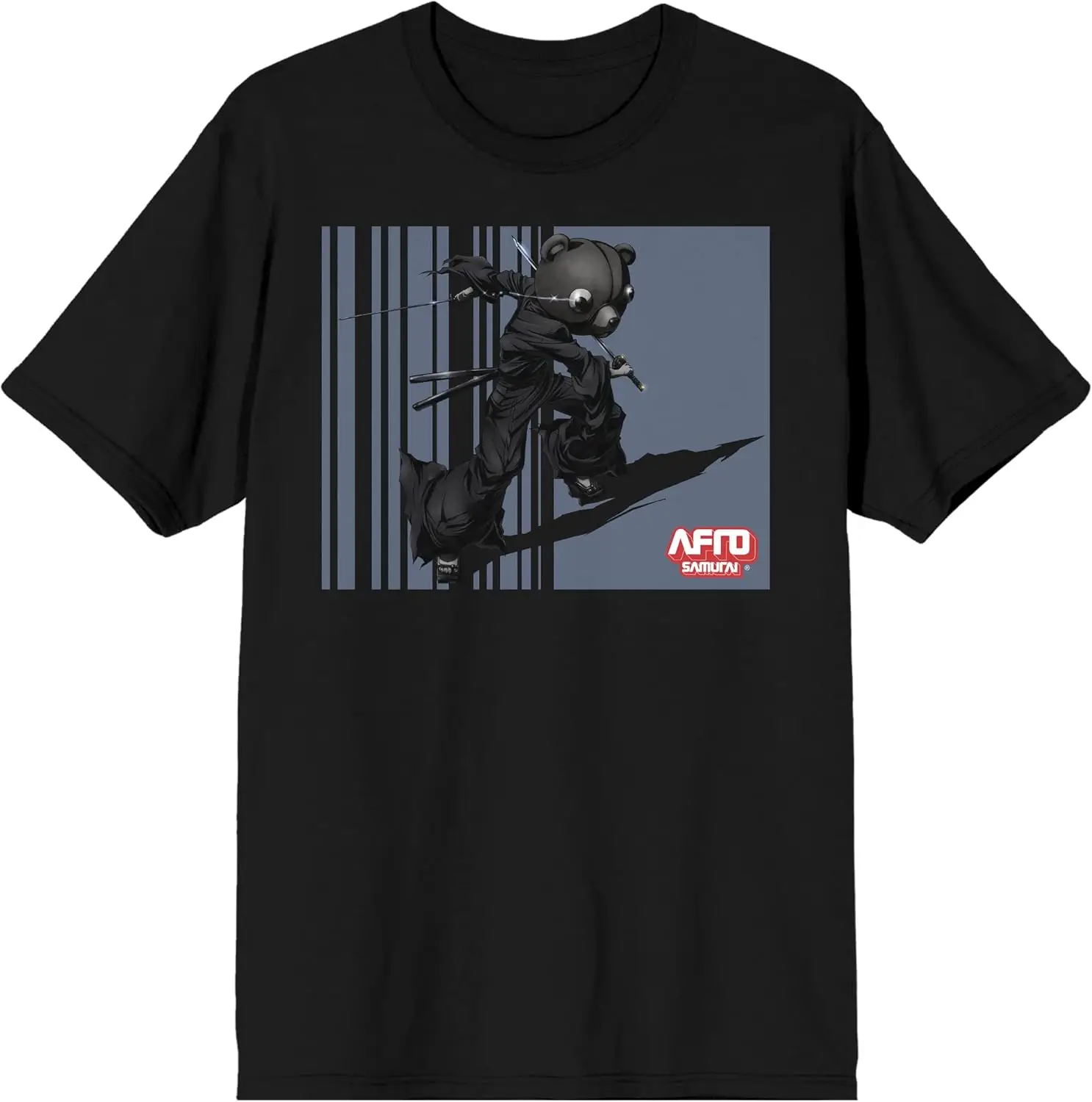 

Мужская черная футболка с рисунком афро-самурая Jinno