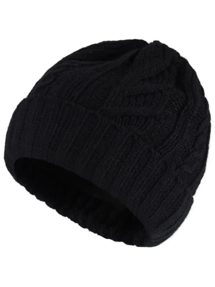 AliExpress NONE Knit Beanie Hat Men's Winter Warm Knit Hat Ear Protect Thick Wool Cycling Head Cover Fleece Anti Cold Hat Baotou Hat 4m862