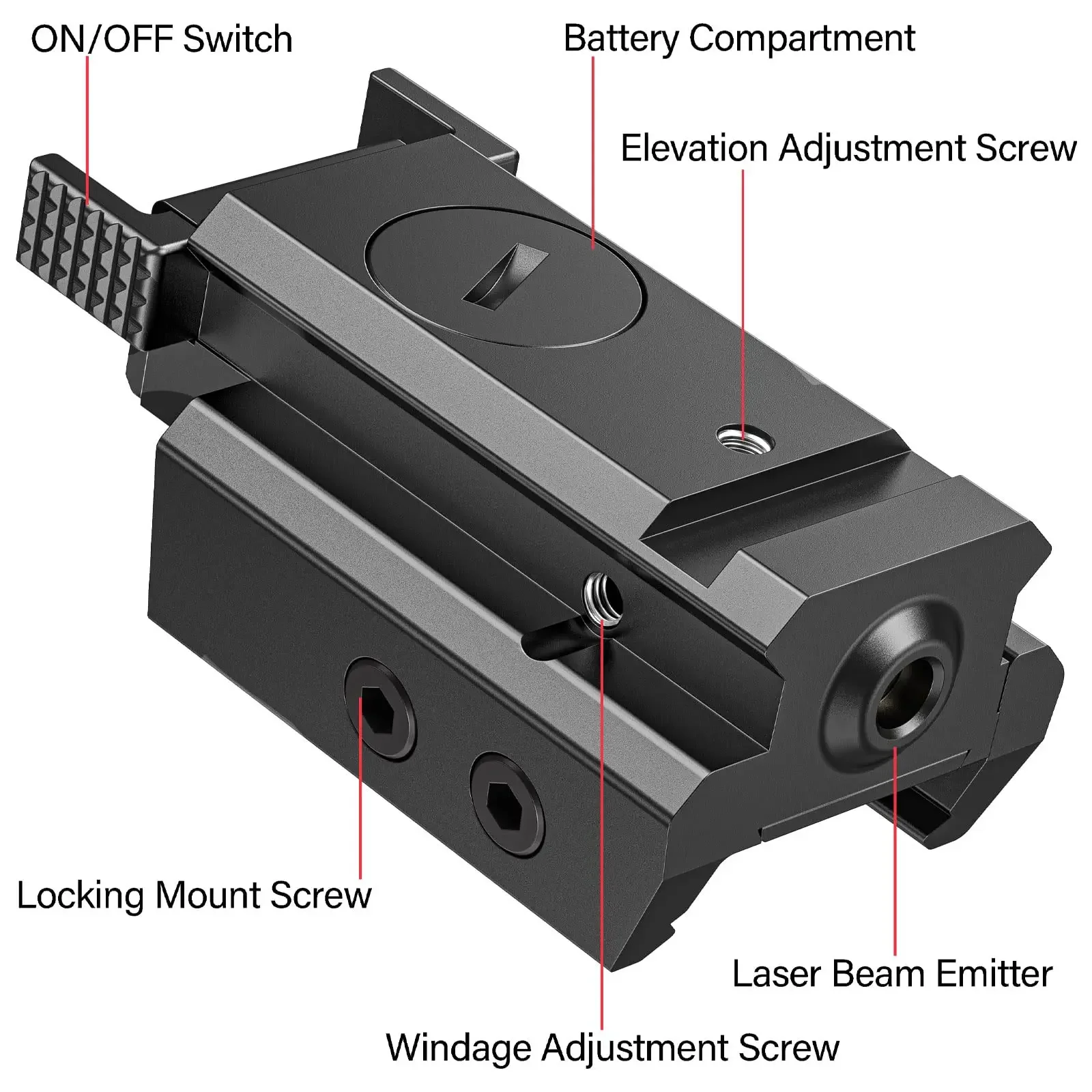 Red Dot Laser Sight Tactical 11mm/20mm Standard Picatinny Weaver Rail Classic for Pistol Gun Rifle Aim Point Hunting Accessory