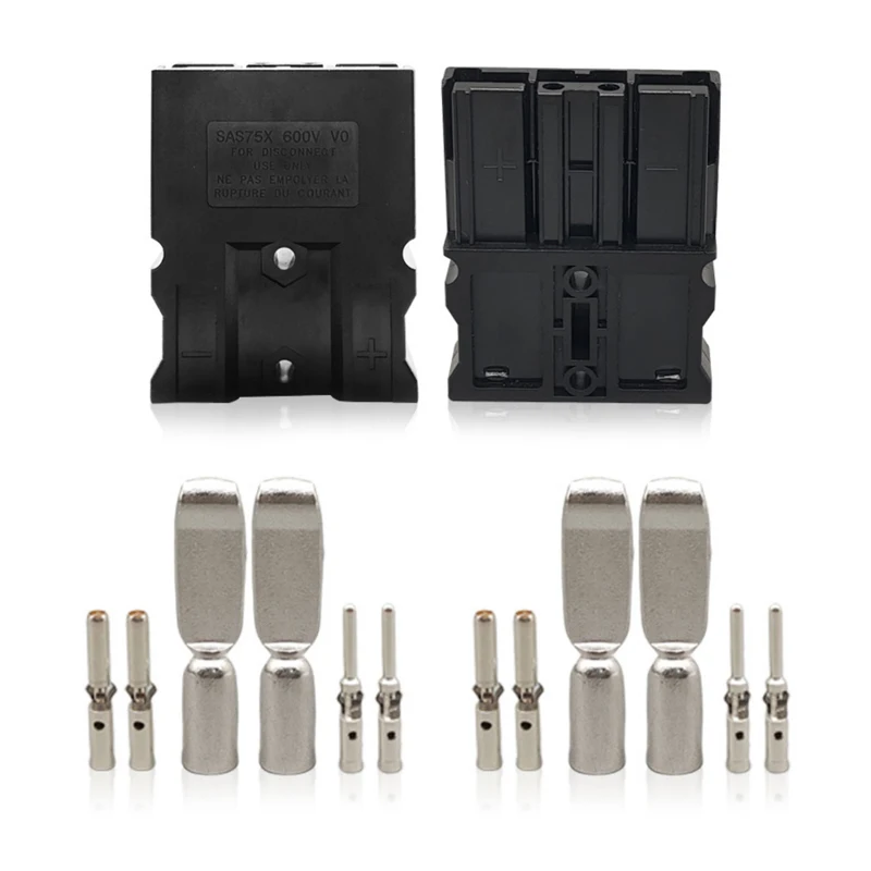 75A 600V Two Pole Connector SAS75X High-power Socket Plugs Lithium Battery Connection Heavy-duty Forklift Power Charging Plug