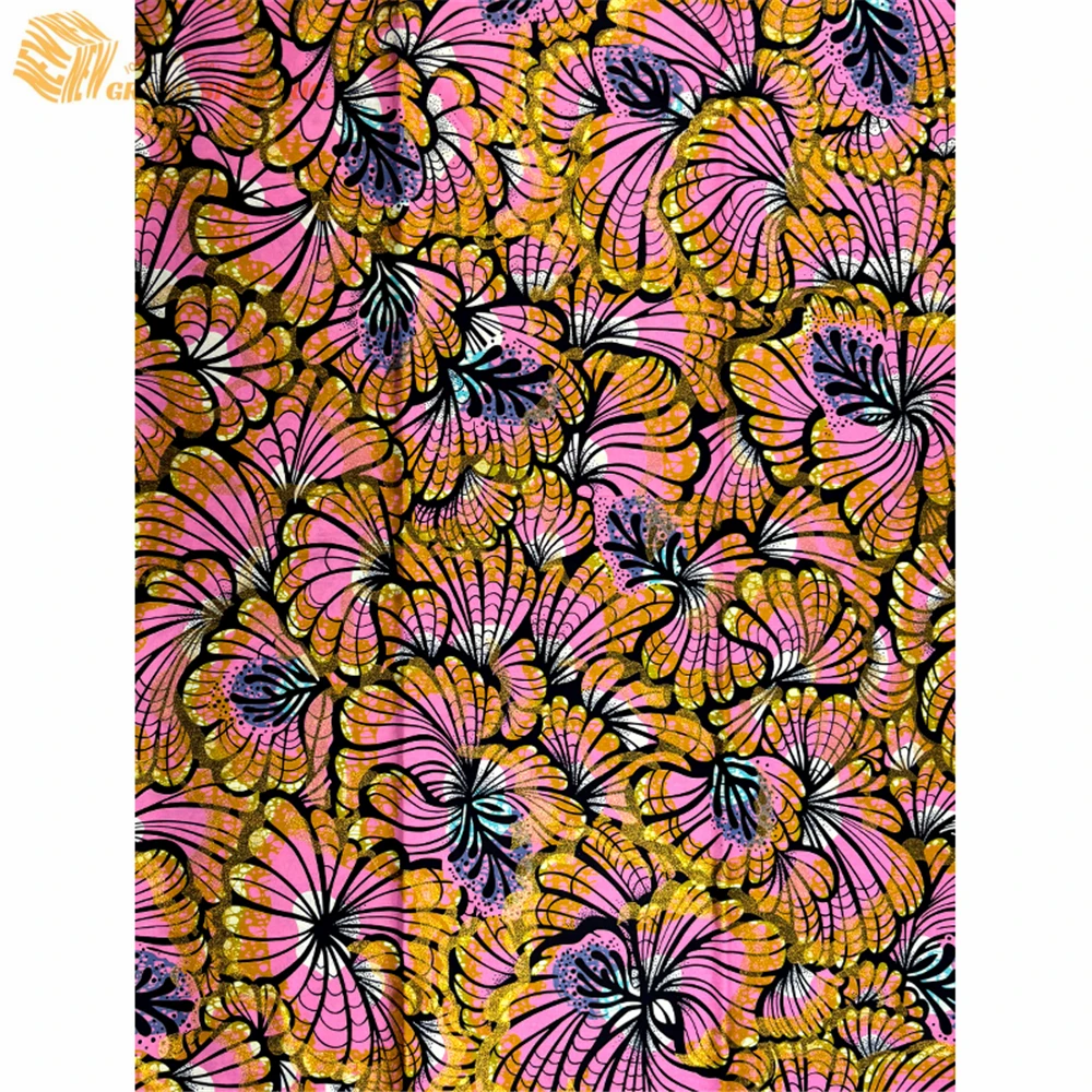 Grand Super Fabric 100% Cotton African Wax Fabric High Quality Wax Print Ankara Fabric For Sewing 6yards Women Fabric VLS2058