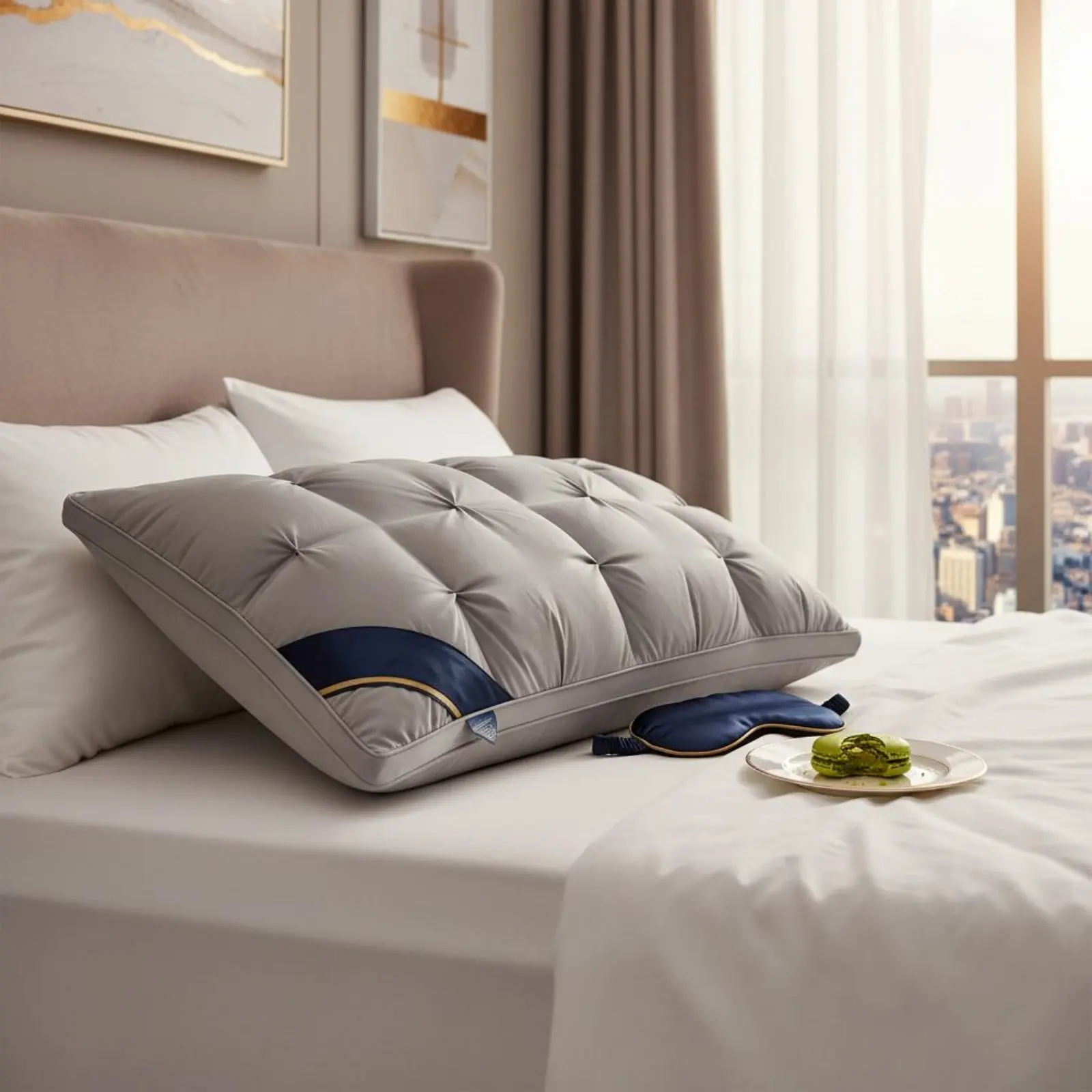 2 Pieces Hotel Pillow Medium Firm Neck Support Pillow