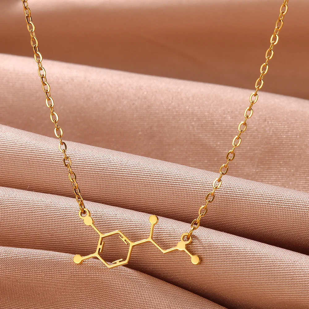 Stainless Steel Necklace For Women Men Gold Color Pendant Simple Style Fashion Dopamine Chemical Geometry Jewelry Accessories