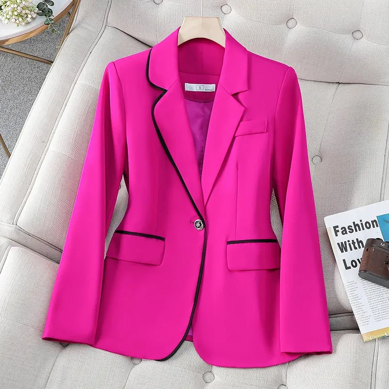 White Blazer Women's Slim Fashion Temperament Formal Elegant Workwear Western-Style Suit Jacket