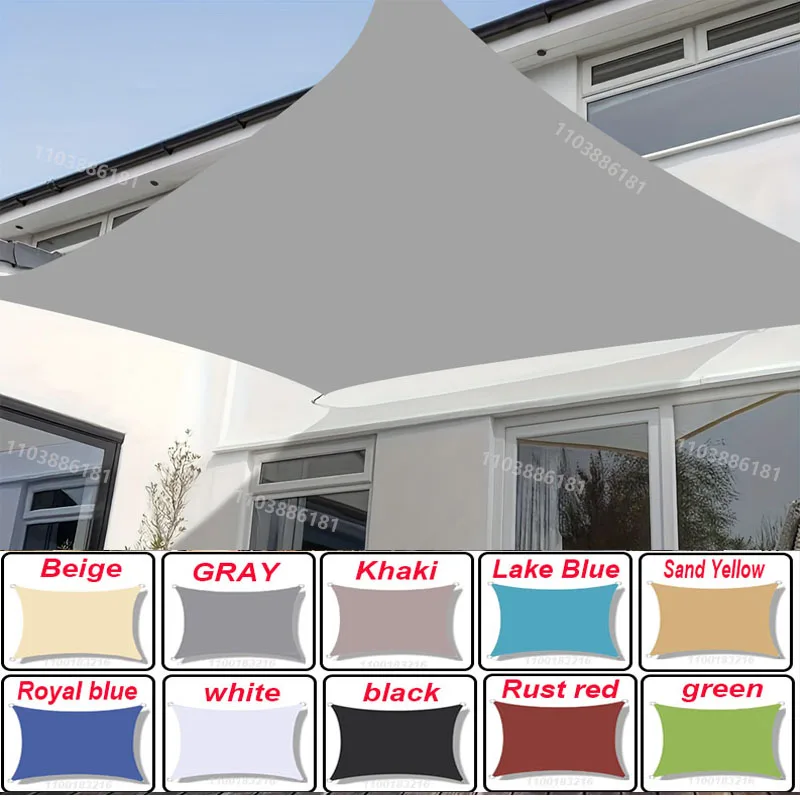 17color outdoor sunshade sail, polyester waterproof and UV resistant sunshade umbrella, sunlight sunshade umbrella, used for te