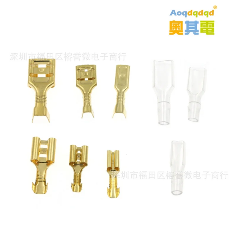 315PCS Gold Terminal Box6.3MM/4.8MM/2.8Hook switch+Insert+Sheath35Set  Terminal