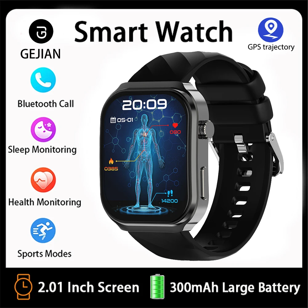 

GEJIAN 2025 New Smart Watch Heart Rate Bluetooth Call Voice Assistant GPS Sports Trajectory Waterproof Fitness Smartwatches