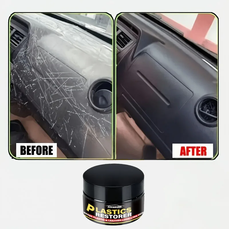 Car Interior Scratch Repair Paste, Interior and Exterior Plastic Polishing Wax, Black Interior and Dashboard Plastic Surface Repair