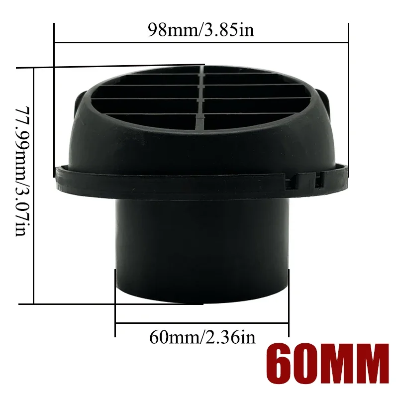 42mm 60mm 75mm 90mm Warm Diesel Parking Heater Car Air Vent Outlet Directional Rotatable For Webasto Eberspacher Truck Auto Bus