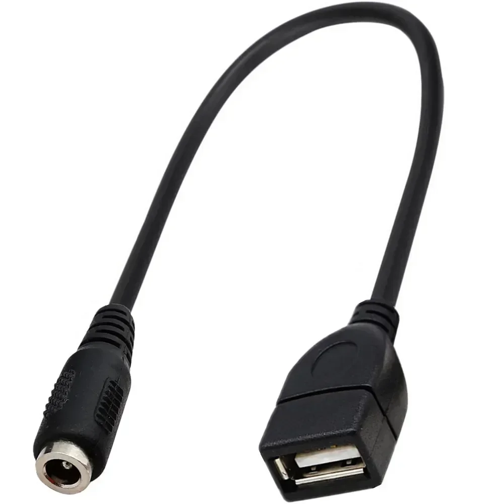 USB A Female to 5.5*2.1mm Power Charge Connector Adapter 0.25m