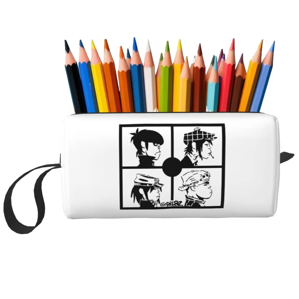 Gorillaz Punk Rock Band Pencil Case for Studen Pen Box Pencil Bag Stationery Supplies Women Organizer Pouch