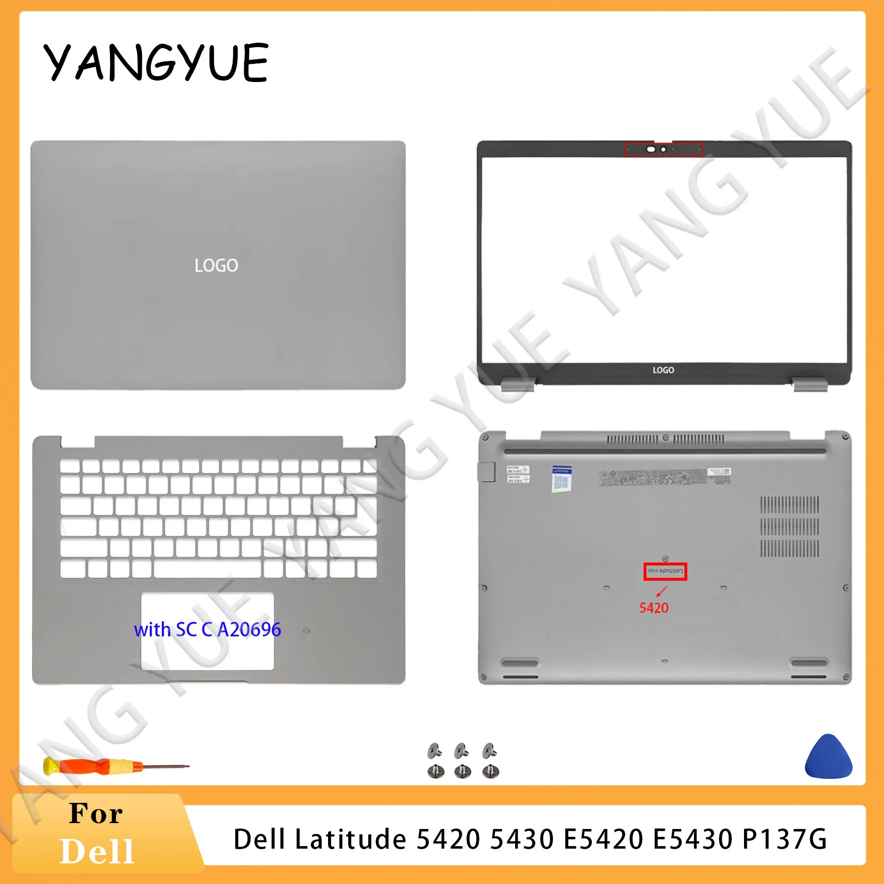 

Новый чехол для ноутбука Dell Latitude 5420 5430 E5420 E5430 P137G, задняя крышка ЖК-дисплея, передняя панель, упор для рук, верхняя нижняя часть корпуса