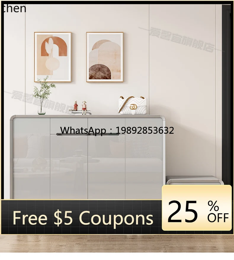 

ii solid wood shoe cabinet household entrance cabinet integrated wall large capacity foyer cabinet