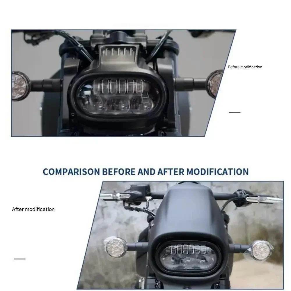 For QJMOTOR SRV 600, Aftermarket Front Fairing, OEM Headlight Non-destructive Installation, Head Decoration Cover & Windshield
