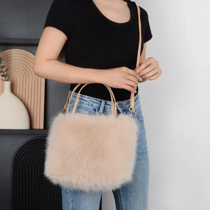 Imitation Fox Plush Shoulder Bag Elegant Winter Style Soft Faux Fur Material For Women Fashionable Daily Commute Travel