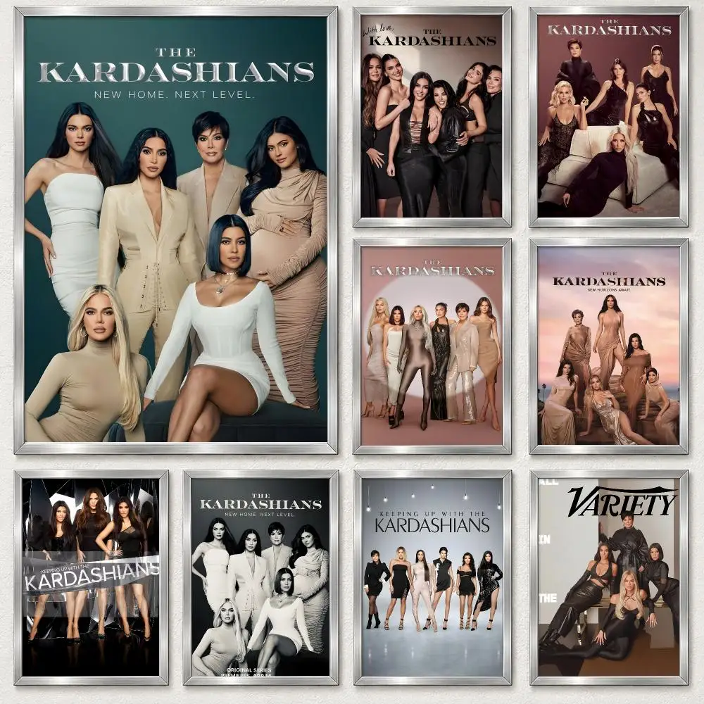 Reality TV Series The Kardashians Poster Self‑Adhesive Waterproof PP Poster Coffee Bar Wall Art Home Decor