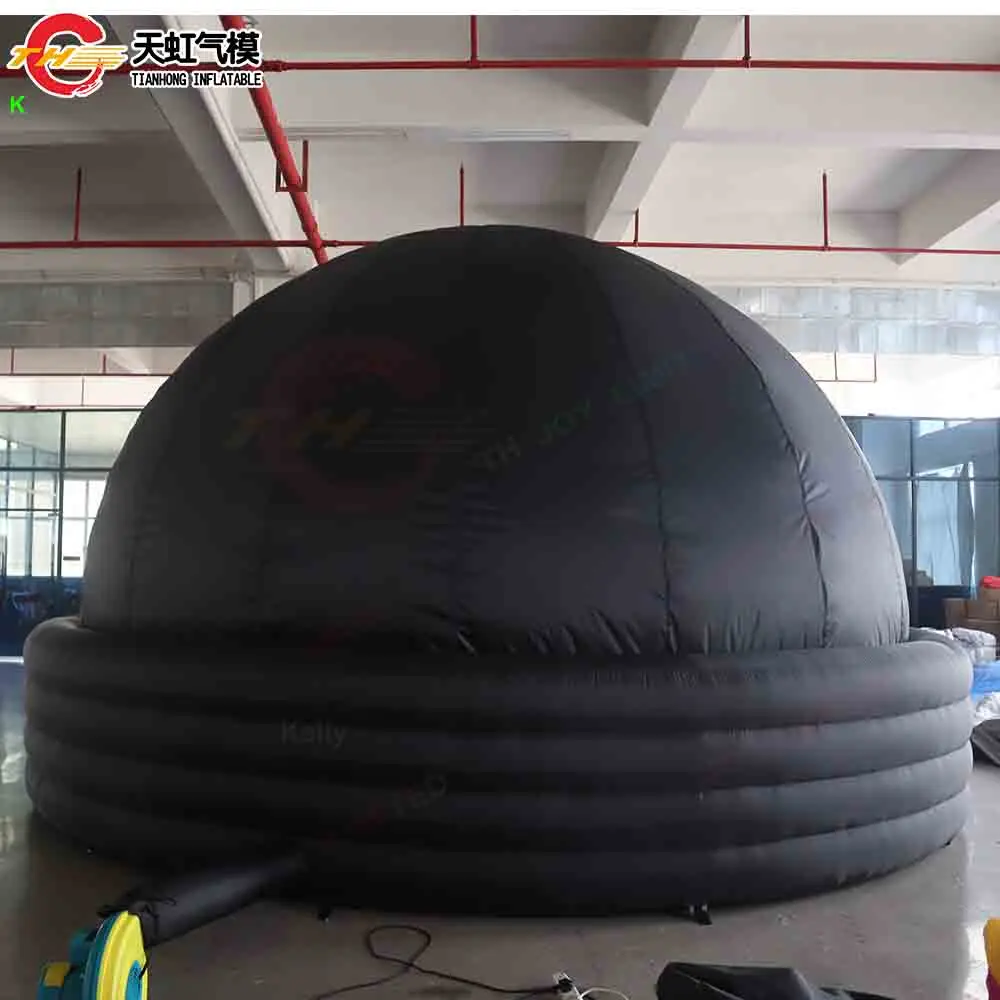 5 متر/6 متر أسود نفخ القبة السماوية قبة خيمة مدرسة علم الفلك تدريس الفيلم مشاهدة الإسقاط خيمة قابلة للنفخ مع منفاخ