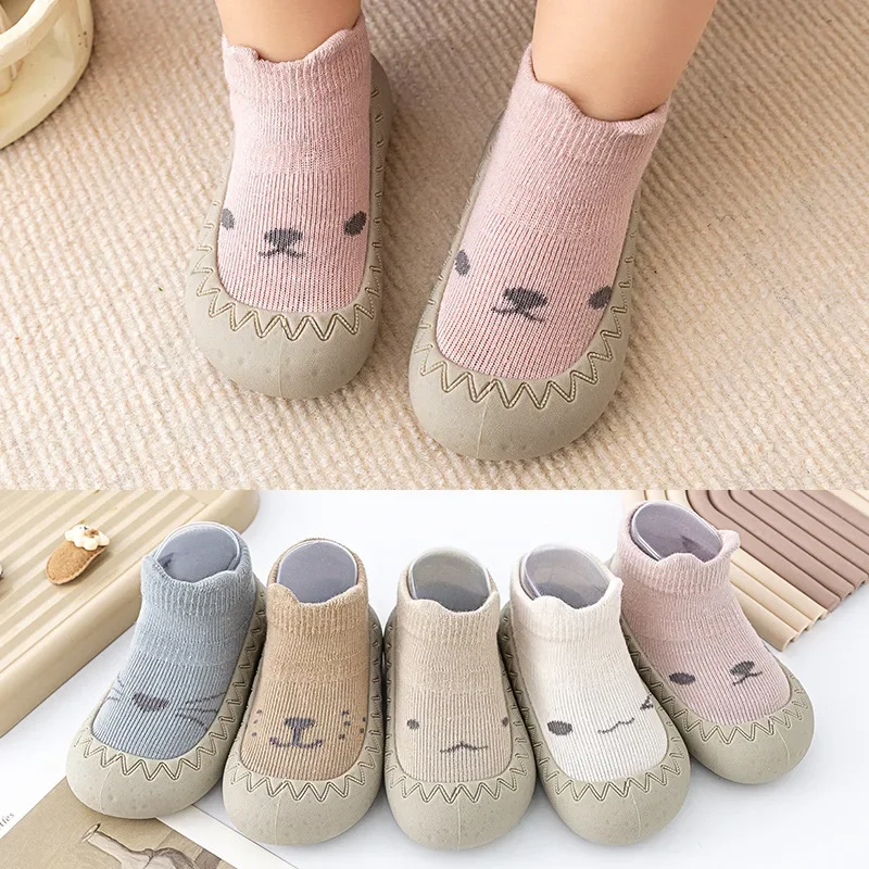 Toddler Shoes Baby Boys Girls Socks Shoes Infant Color Matching Cute Kids Shoes Doll Soft Soled Child Floor Socks First Walkers