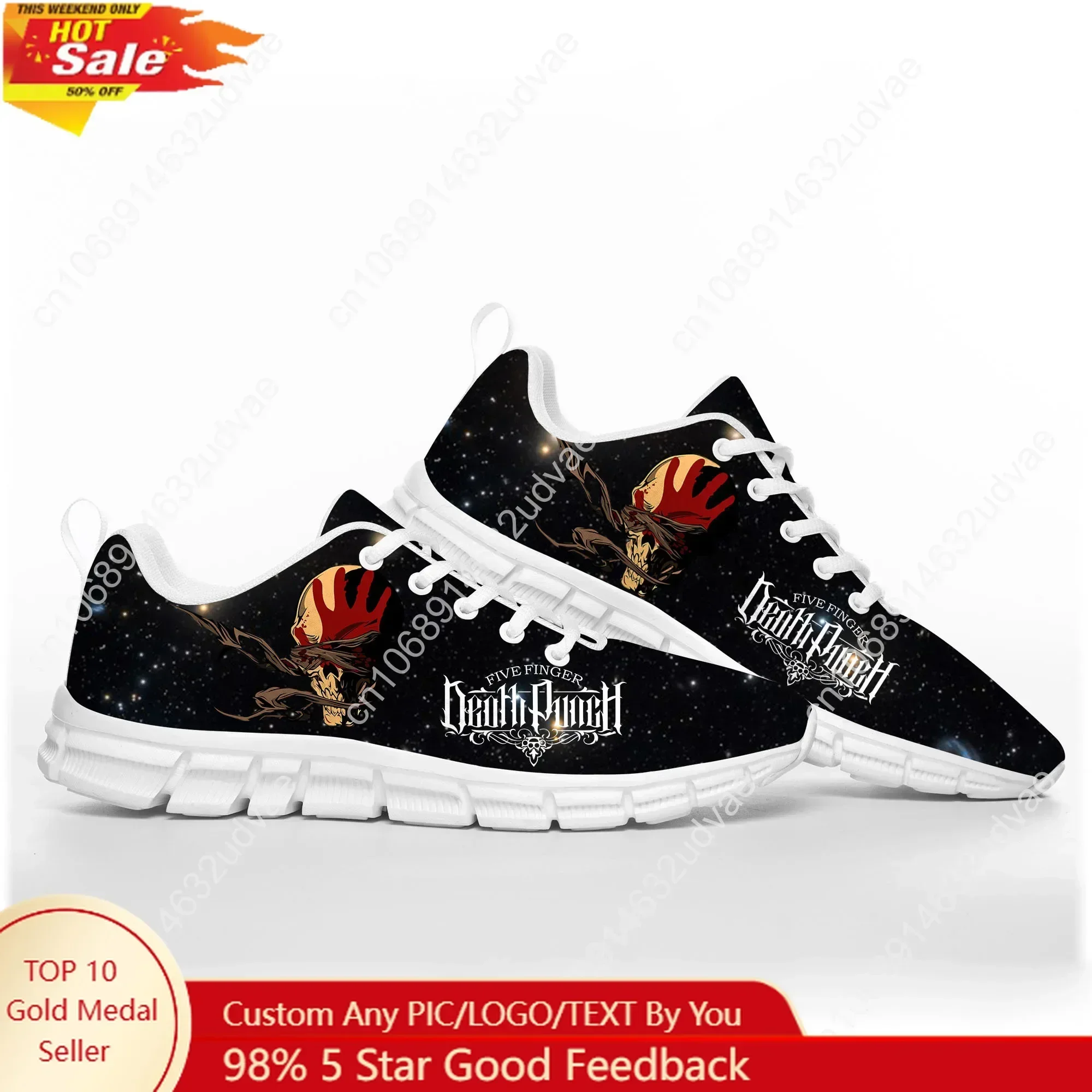 Five Finger Death Punch Sports Shoes Mens Womens Teenager Sneakers Footwear Casual Custom Made Couple Shoes White