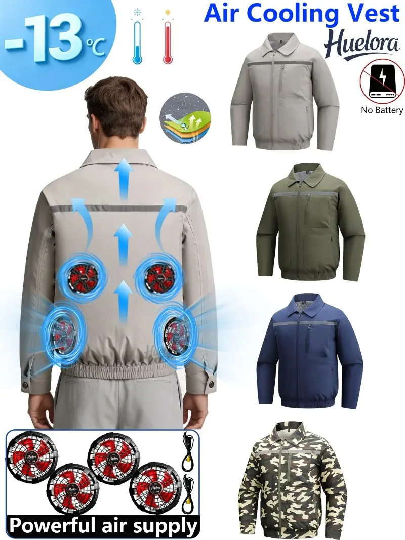 multi-color-collared-air-cooling-jacket-men-long-sleeve-dual-fans-usb-construction-work-coat-camo-solid-cooling-jacket