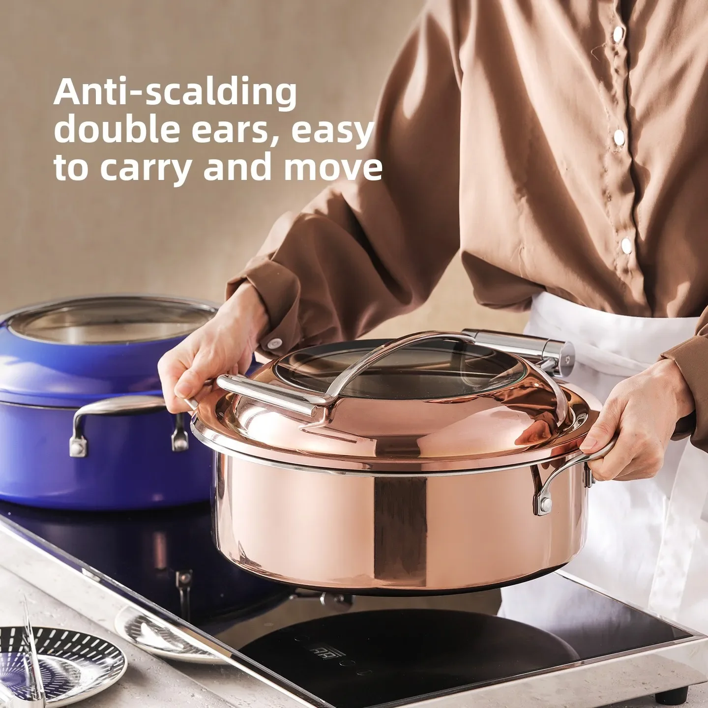Luxury Commercial Color Insulation Pot Heating Vegetable Warm Stove Hydraulic Buffy Stove Electric Heating Dinner Plate
