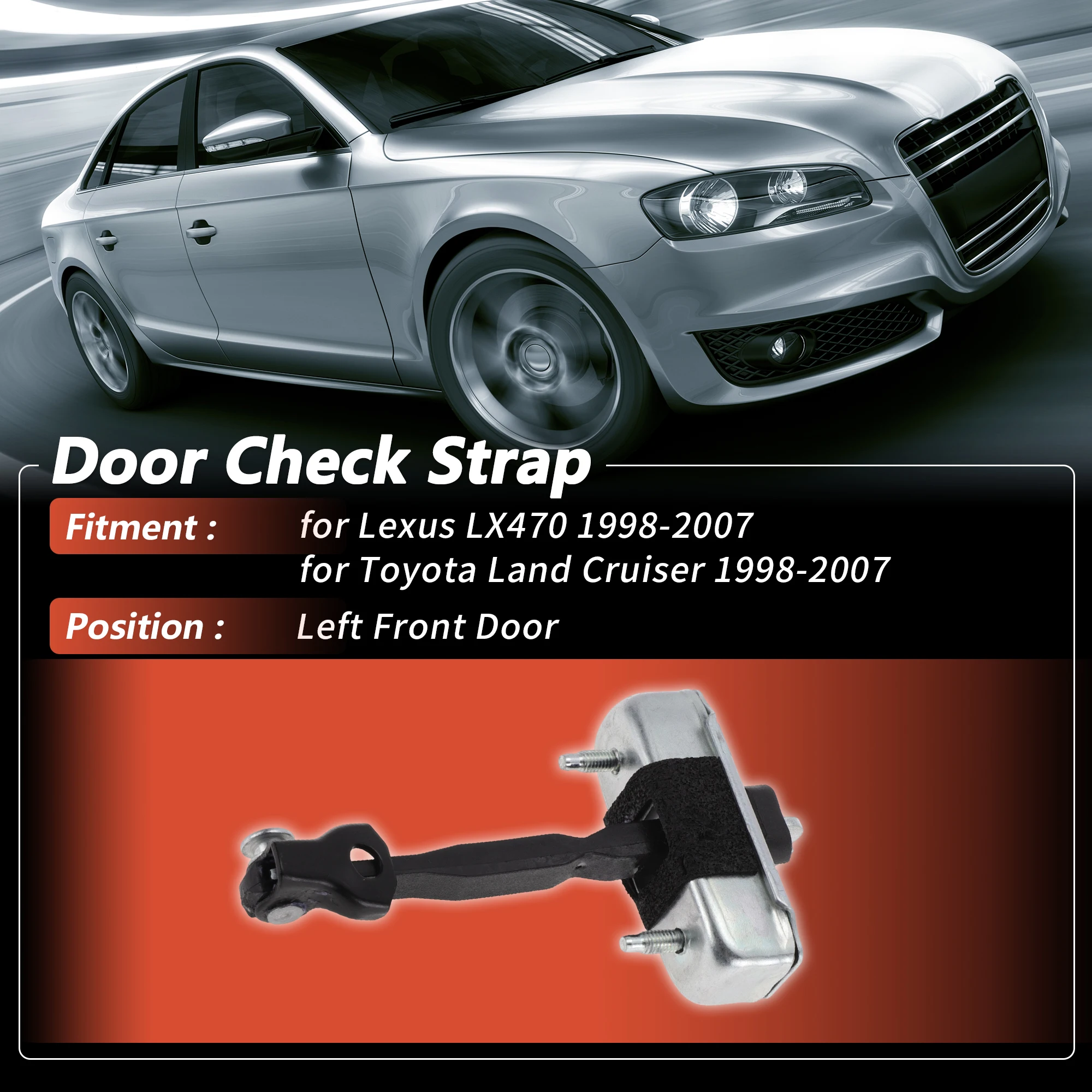 UXCELL No.6862060080 Left Front Door Door Check Strap for Lexus LX470 1998-2007 1 pcs