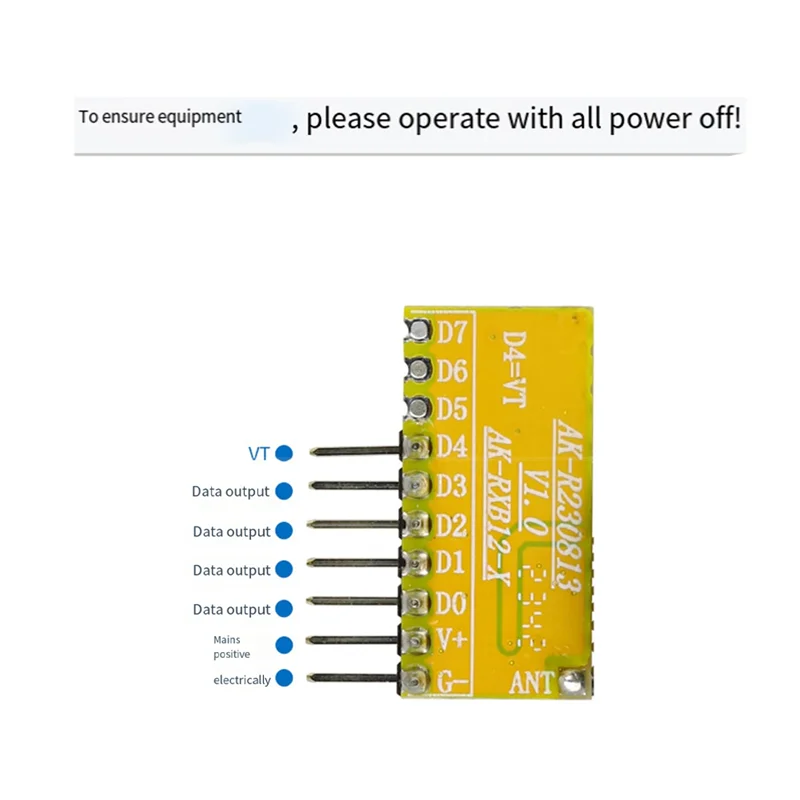 

AAAEL-315Mhz 8CH Superheterodyne Receiving Module Withdecoding 8-Way Control Fordoor Access Wireless Signal Receiver