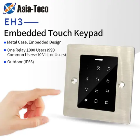 임베디드 금속 액세스 제어 시스템 키트 방수 125KHz RFID 리더 1000 사용자 도어 오프너 올인원 기계 Wiegand 출력