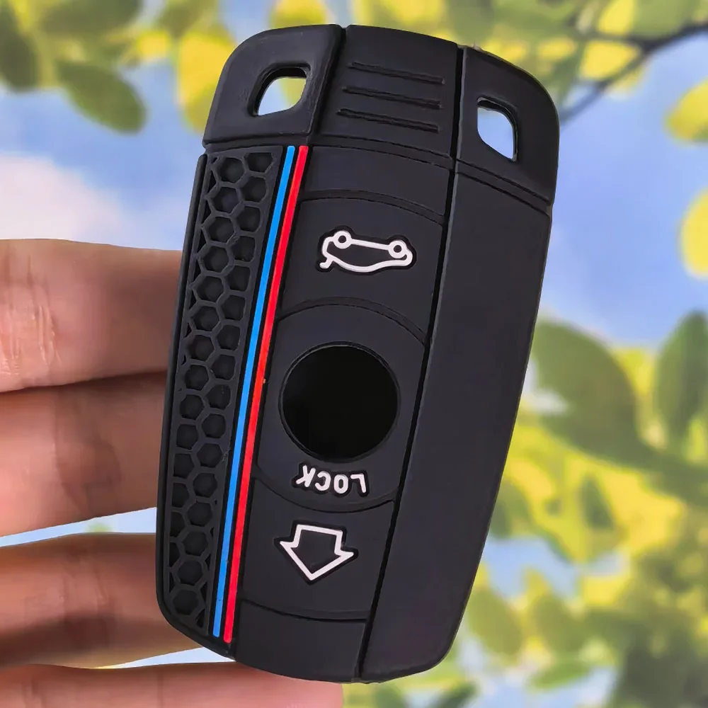 Durable Tri-Color Racing Stripe Auto Key Shell For BMW E60 E61 E70 E81 E87 E90 E91 E92 X1 X5 X3 1 3 5 6 Series Z4