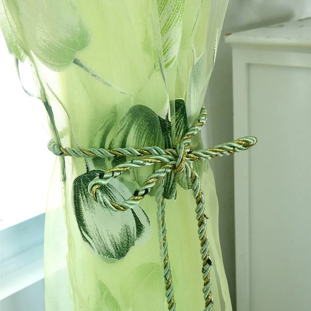 Voile Curtain 100x200cm Sheer Tulle Printed Transparent Window Curtains Premium Polyester Fabric Bathroom Bedroom Decor