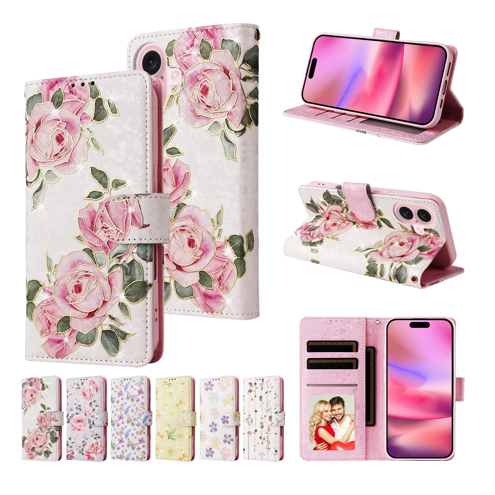 

1X*Anti-Theft Swipe Leather Case Flip Anti-fall Wallet Phone Case for iPhone7/8/SE2020/SE3/11/12/13/14/15/16Pro Plus ProMax MINI