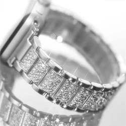 Diamond Bling Strap For Apple Watch Band  49-45-40mm 44-41mm 46-42mm Metal Belt For IWatch Series 10 9 8 7 SE 6 5 Women Bracelet