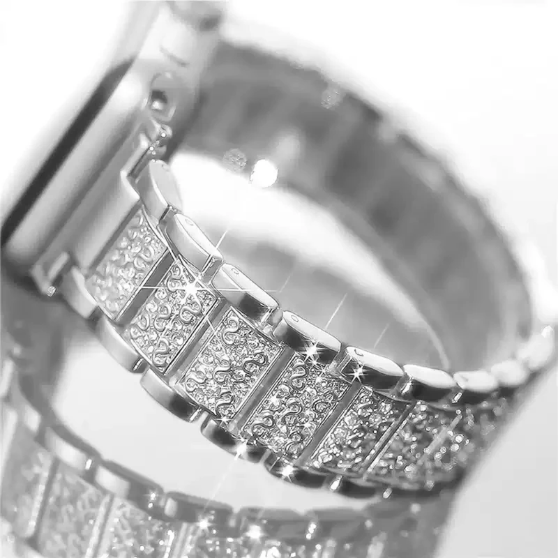 Diamentowy pasek do zegarka Apple Watch Band 49-45-40mm 44-41mm 46-42mm Metalowy pasek do zegarka IWatch Series 10 9 8 7 SE 6 5 Bransoletka damska