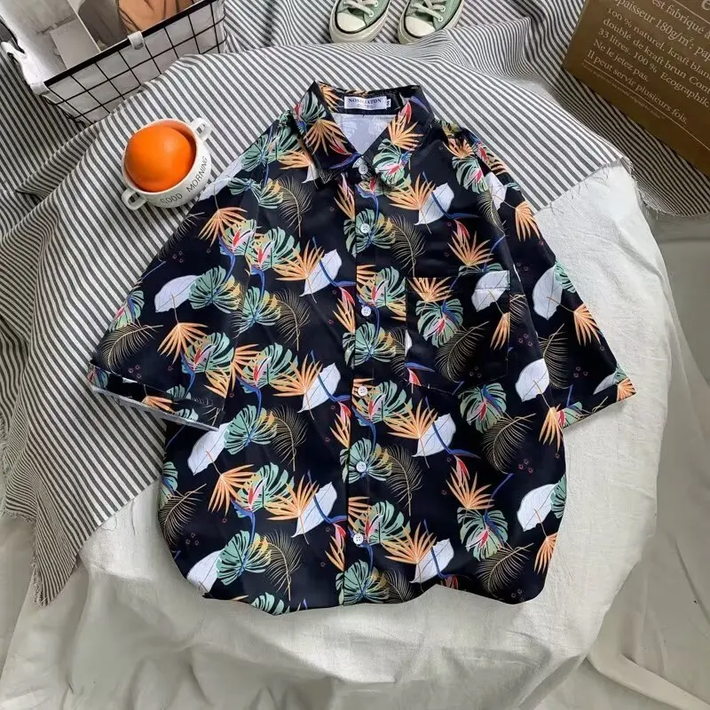 

Летняя мужская рубашка большого размера 250, с цветочным принтом, в стиле винтаж, для пляжного отдыха, высококачественный дизайн, свободный крой, длинный рукав