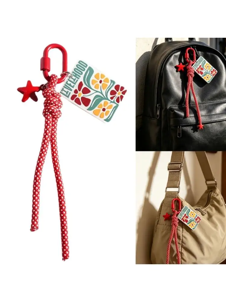  Lightweight Bag Charm Keychain with Embossed Plaque for Daily Carry