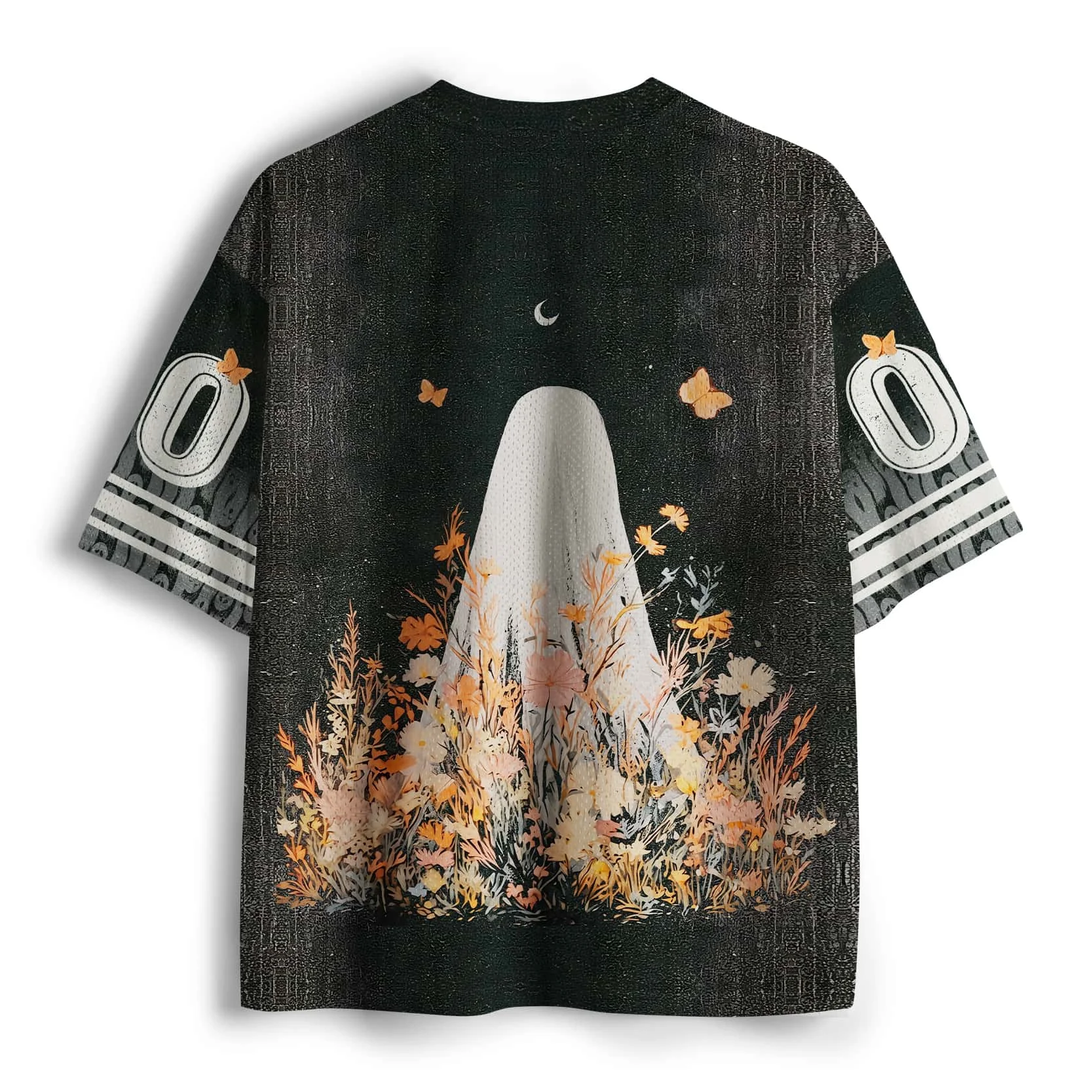 Halloween Funny Ghost Jersey, Dark V-neck Breathable Quick Drying Short Sleeved Men's and Women's Couple Children's Casual Top