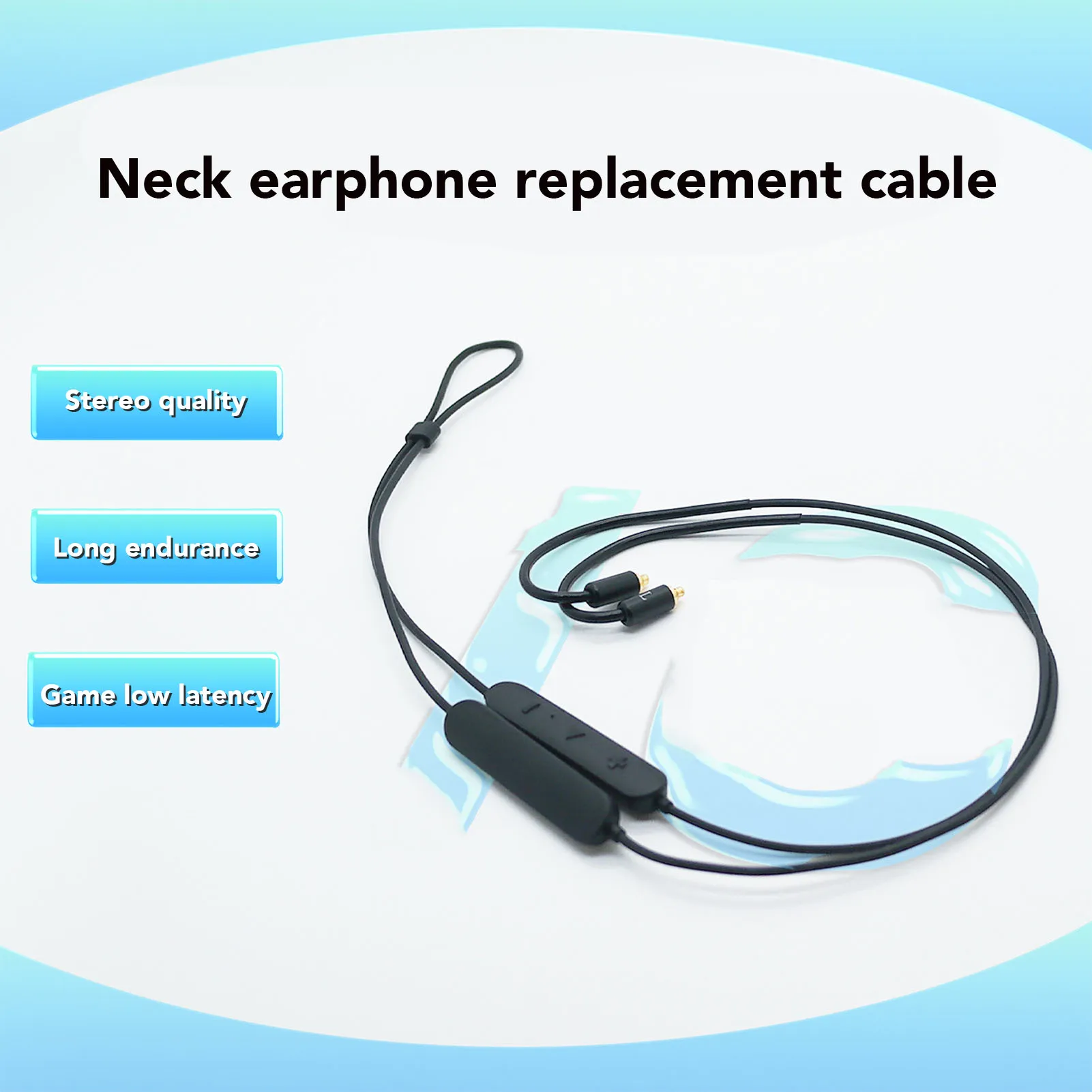 Bluetooth Wireless Adapter Cable Replacement Rechargeable with Microphone Controller for IE100 Pro IE400 Pro Earphones
