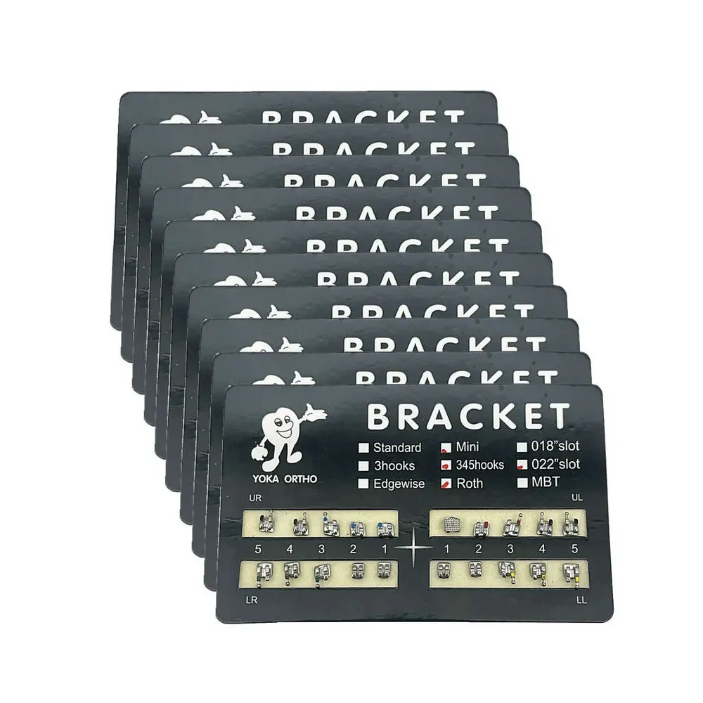 10packs Dental Orthodontic Metal Bracket Braces Mini Roth/MBT/Edgewise 022 Slot Dentist Bracket Dental Metal Bracket