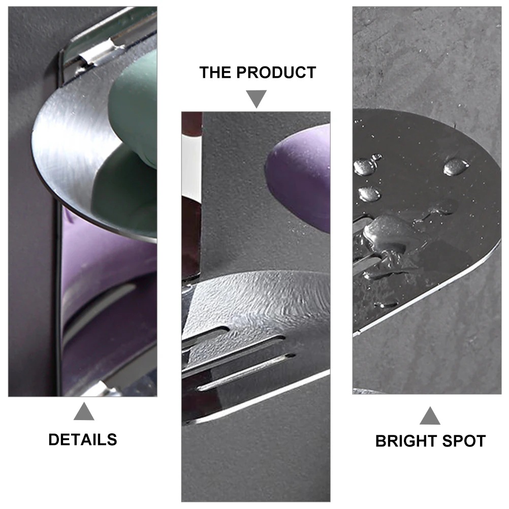 

1pc Stainless Steel Box Double Layer Drainage Holes Detachable Design For Bathroom Hotel Use Soap Storage Rack Soap Draining