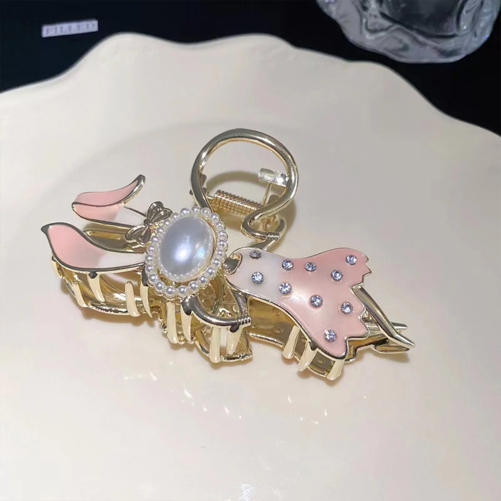 دبوس شعر على شكل أرنب بوبي على شكل مخلب شعر للنساء، مشبك شعر من خليط معدني واسع الأسنان، إكسسوارات للشعر للنساء والفتيات #3