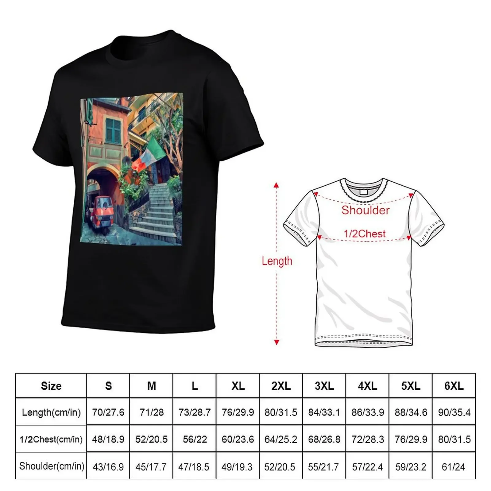 Italian typical glimpse T-Shirt custom t shirt graphic tee shirt anime tshirt mens clothing