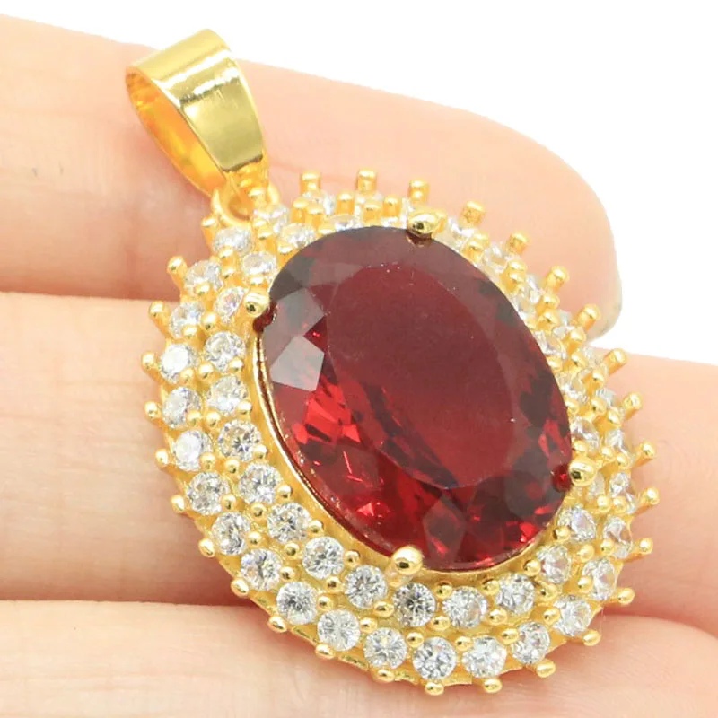 اشتري 4 واحصل على 1 مجانًا 36 × 23 مم يوصي بشدة بالدم الأحمر روبي الأبيض تشيكوسلوفاكيا للسيدات قلادة فضية للمواعدة