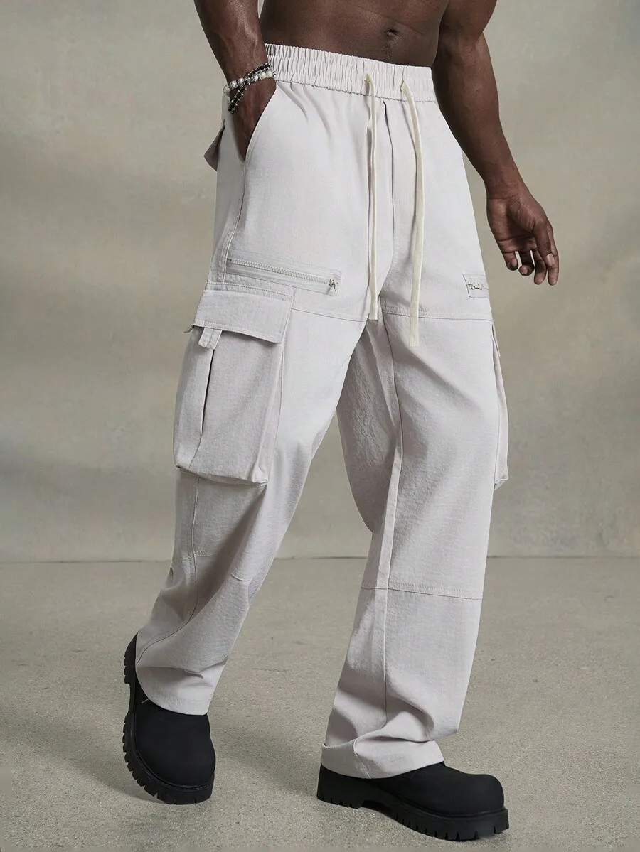 Mens Casual Camouflage Cargo Pants Straight Leg Outdoor Wear