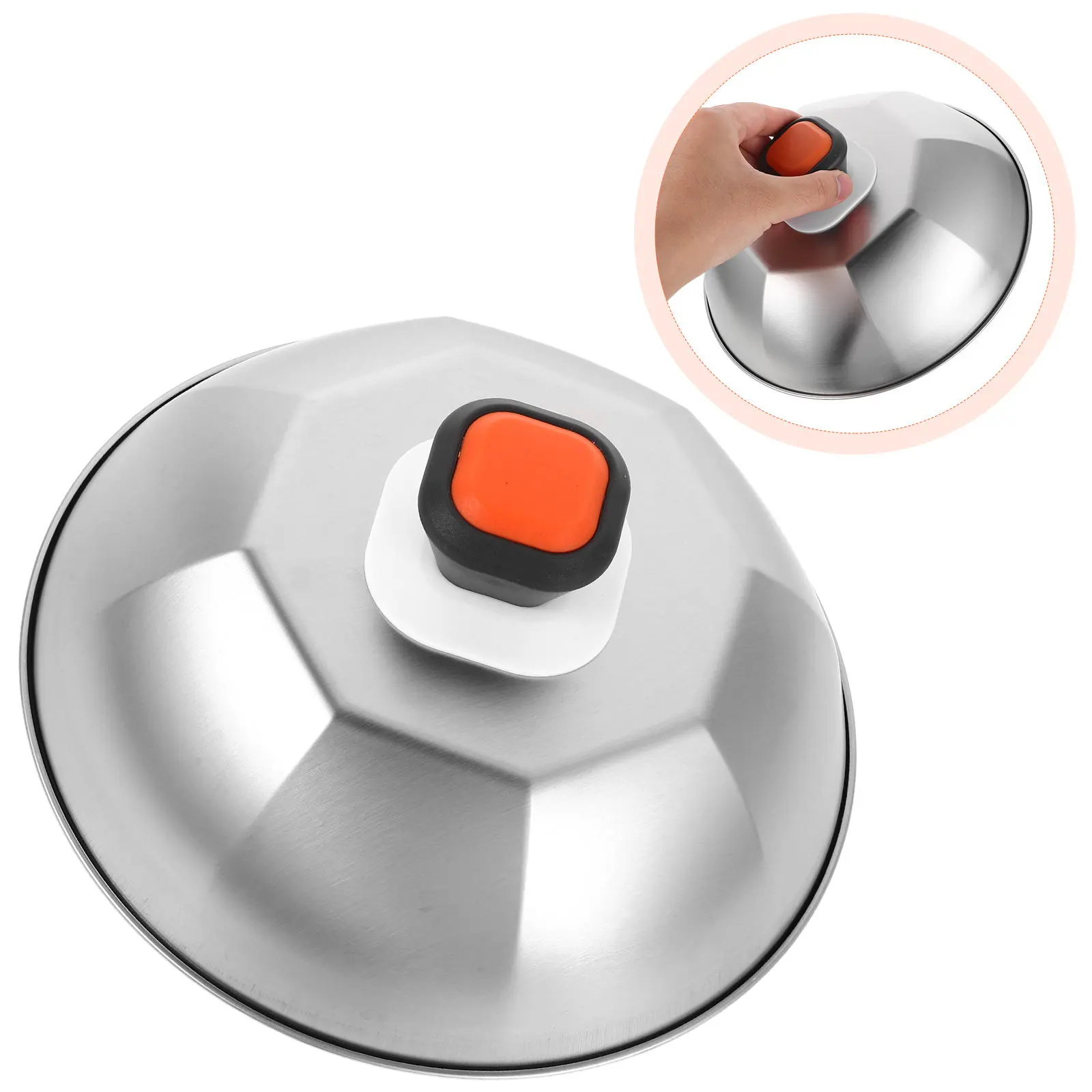 Stainless Steel Octagonal Outdoor Grill Cover Dome Lid Metal Basting Cover Camping Bbq Steaks Frying Pans Woks
