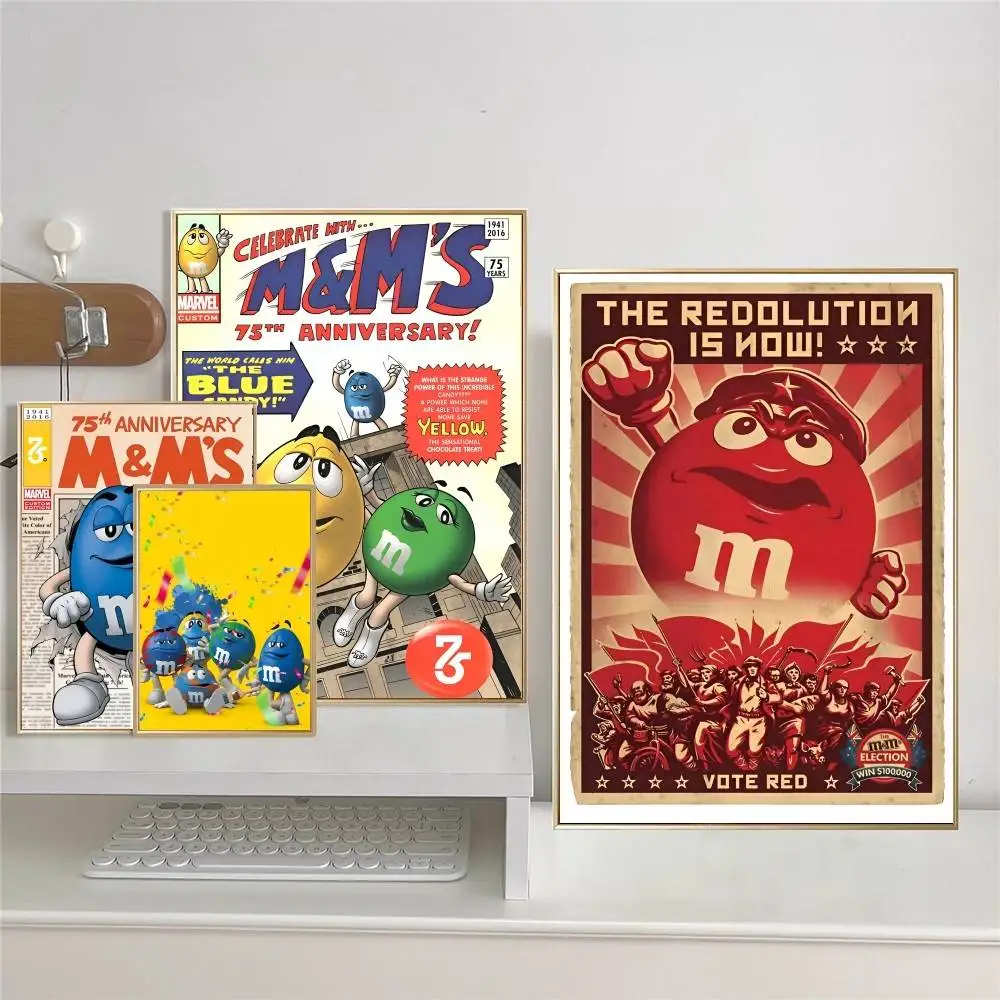 كاندي M-MS C-الشوكولاتة M&M'S ملصق نوعية جيدة يطبع وملصقات غرفة عتيقة مقهى ديكور ديكور المنزل